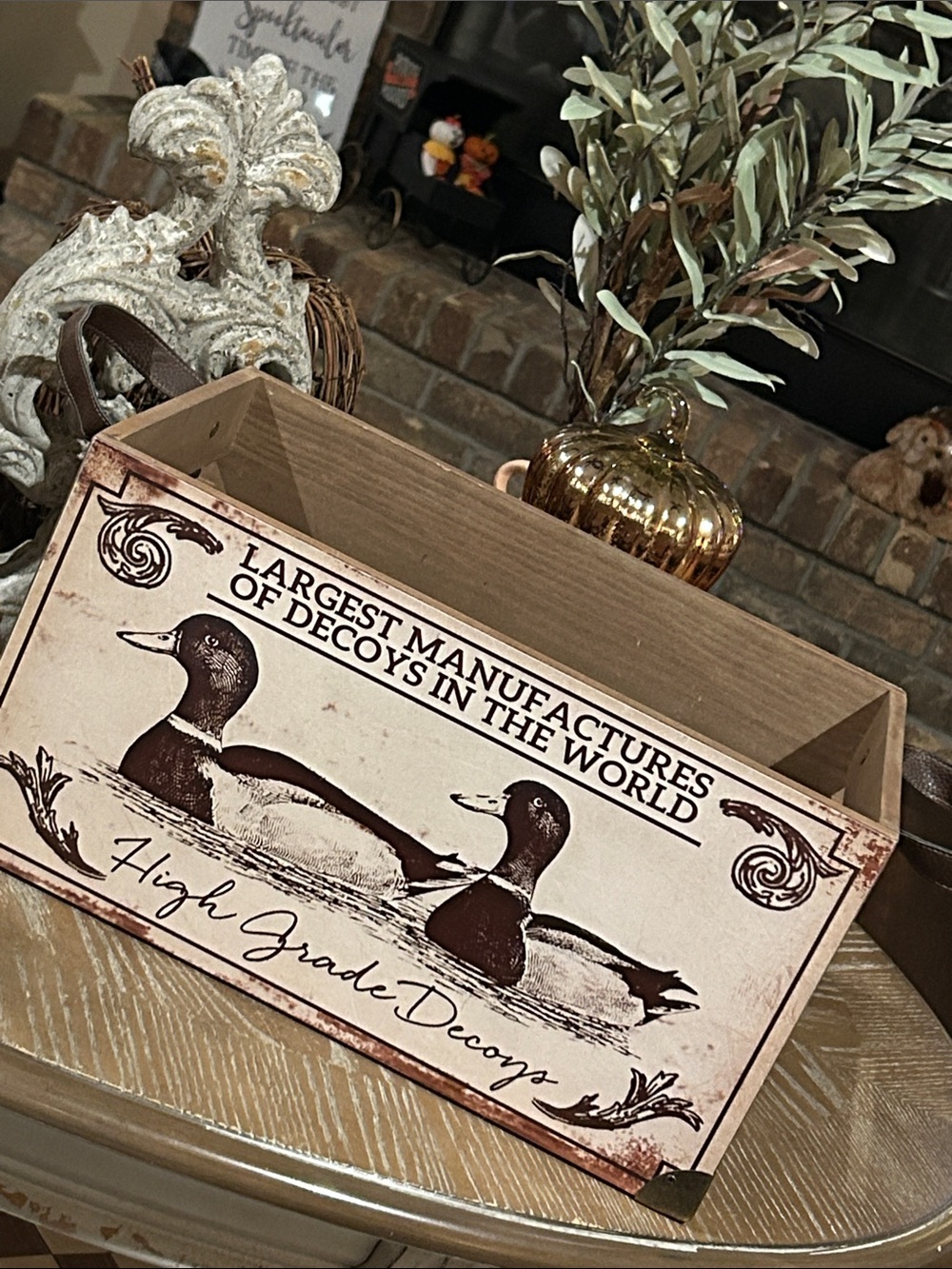 NEW! Rustic Lodge Mallard Duck 🦆 High Grade Decoys Wooden Storage Crate Handles